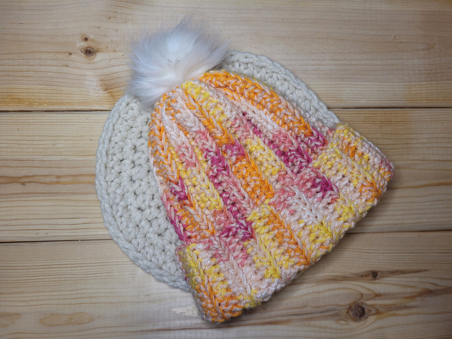 Colorful toddler beanie, Crochet winter hat