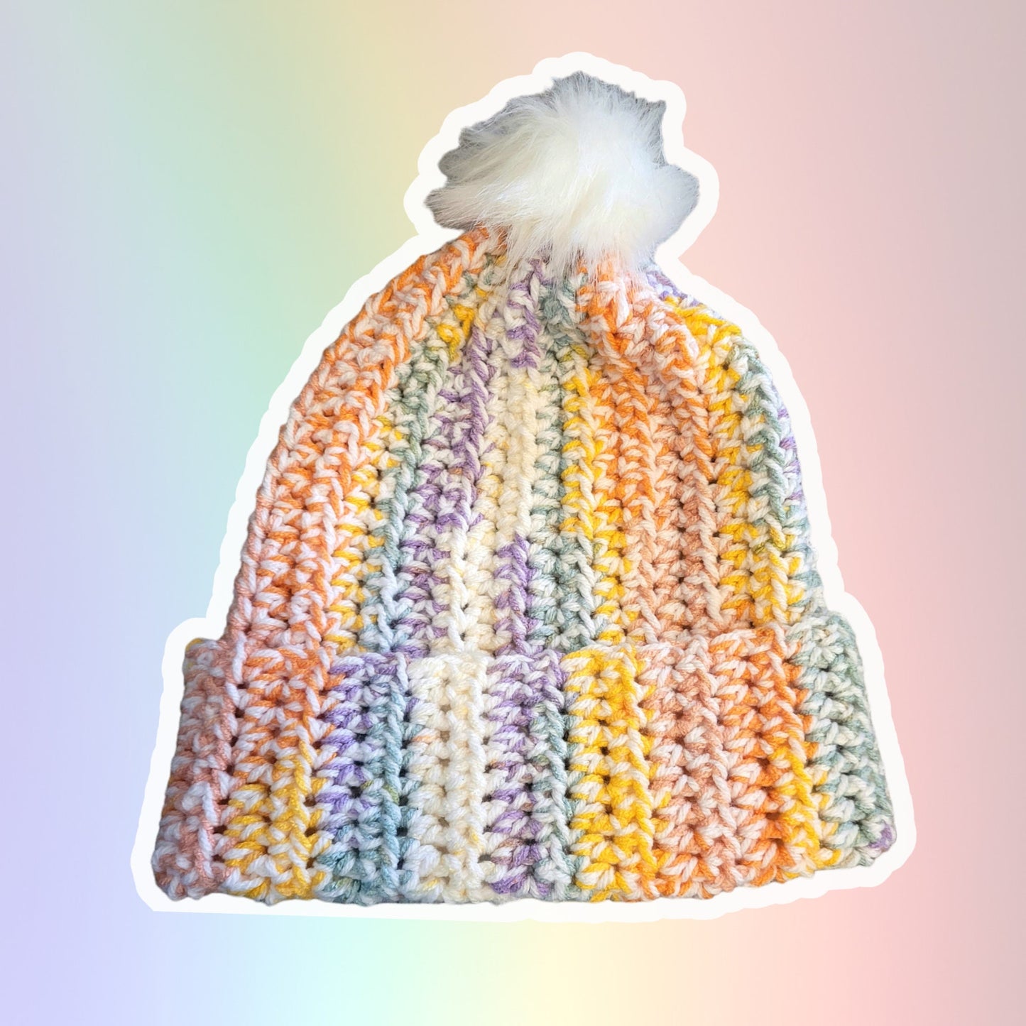 Rainbow beanie winter hat