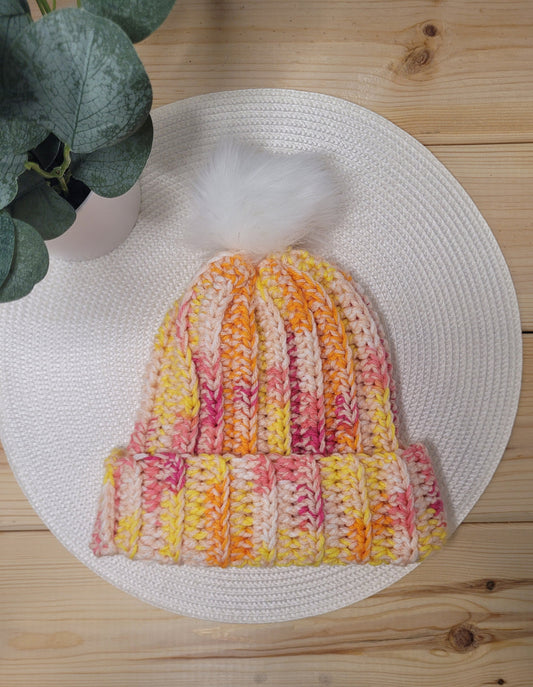 Colorful toddler beanie, Crochet winter hat