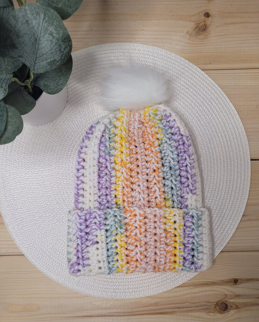 Rainbow beanie winter hat