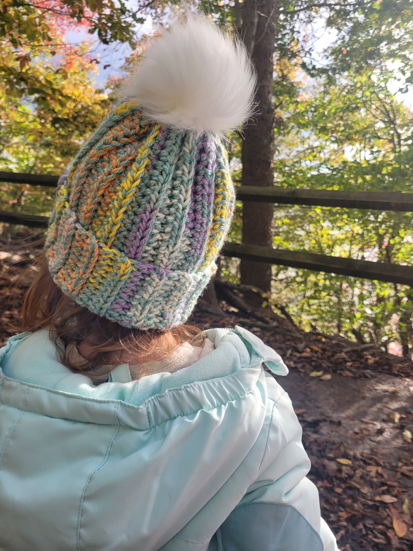 Crochet beanie, colorful winter hat