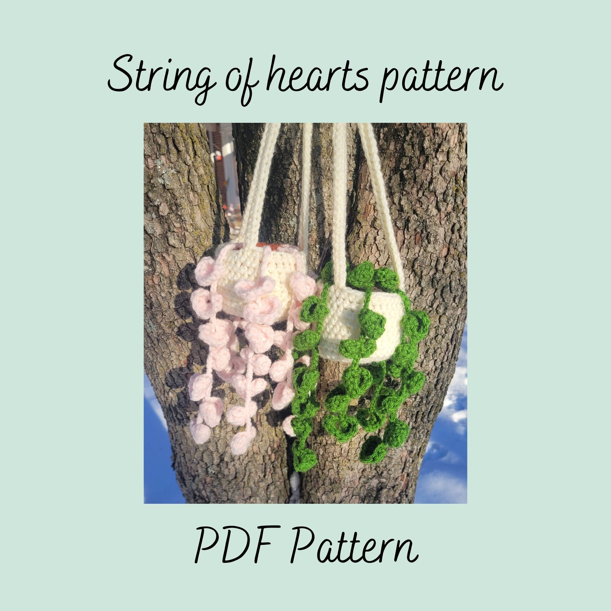 Regular String of hearts pattern PDF, Crochet plant patterns – The ...