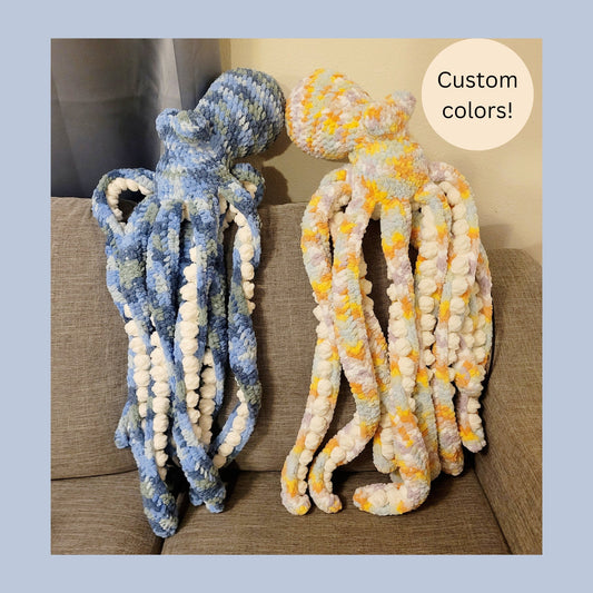 Giant crochet octopus | Anchor the octopus stuffed animal | Realistic sea creature plushie | Custom colored crochet octopus